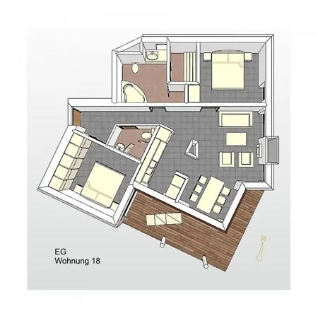 Appartement Strandvilla 18 - Strandgefluster - #124465